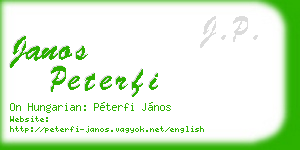 janos peterfi business card